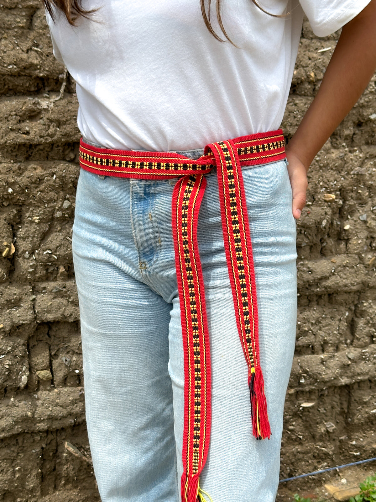Handmade Handwoven Mexico Boho Belt Mexican Colorful Belt, Boho Handwoven Belt, Summer Belt  main image 4