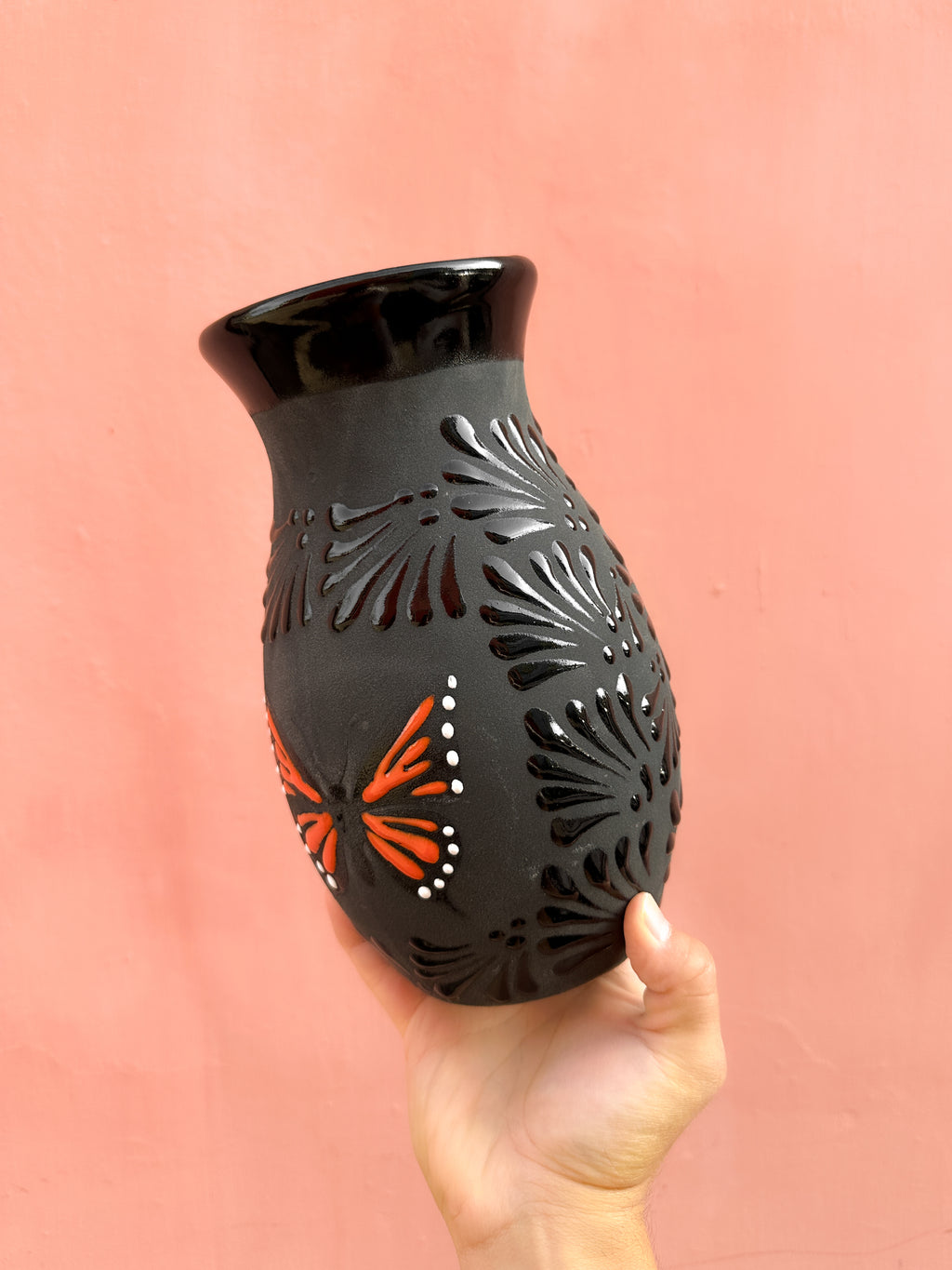 PRE-ORDER Black Butterfly Monarch Flower Vase (SHIPS IN APPROX. 6-12 WEEKS)