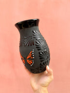 PRE-ORDER Black Butterfly Monarch Flower Vase (SHIPS IN APPROX. 6-12 WEEKS)