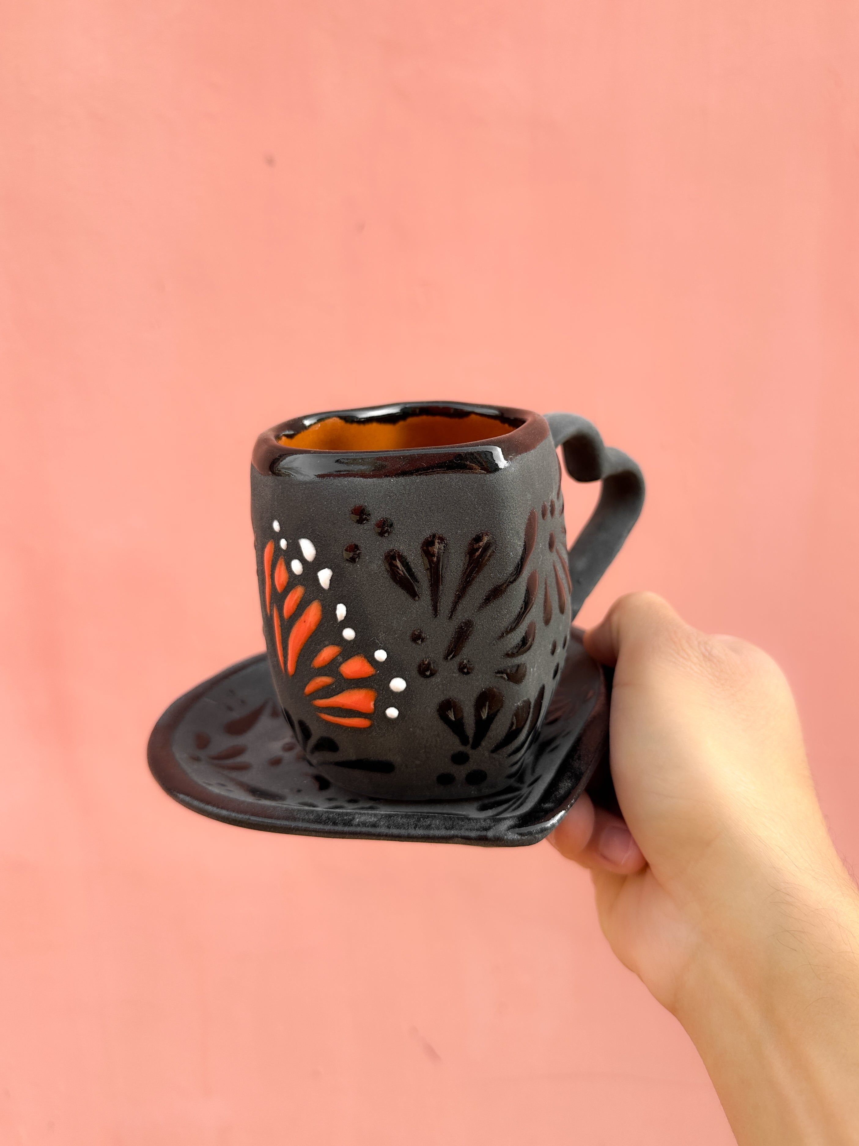 PRE-ORDER Black Butterfly Monarch Heart Plate and Mug (SHIPS IN APPROX. 6-12 WEEKS)