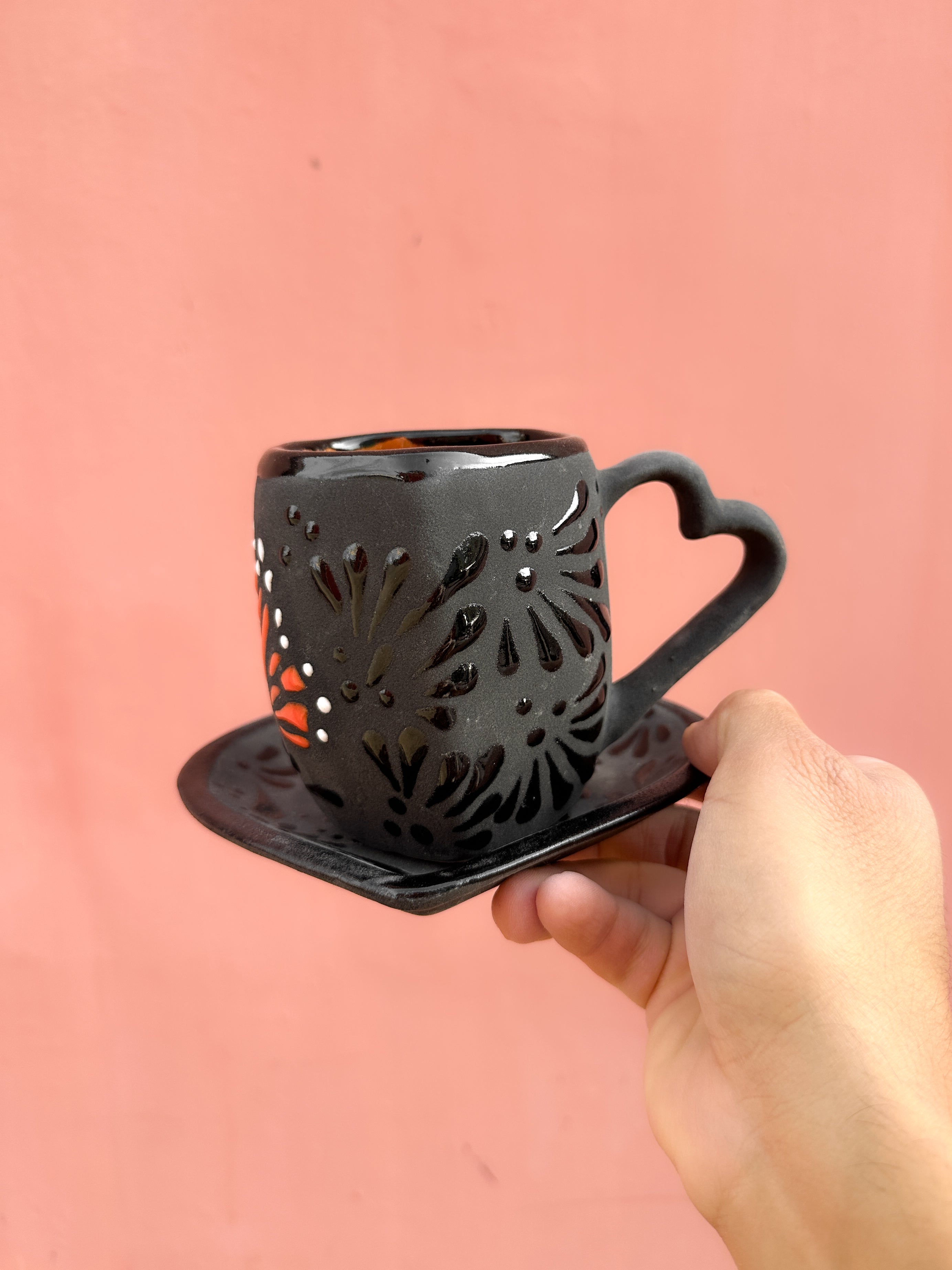 PRE-ORDER Black Butterfly Monarch Heart Plate and Mug (SHIPS IN APPROX. 6-12 WEEKS)