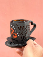PRE-ORDER Black Butterfly Monarch Heart Plate and Mug (SHIPS IN APPROX. 6-12 WEEKS)