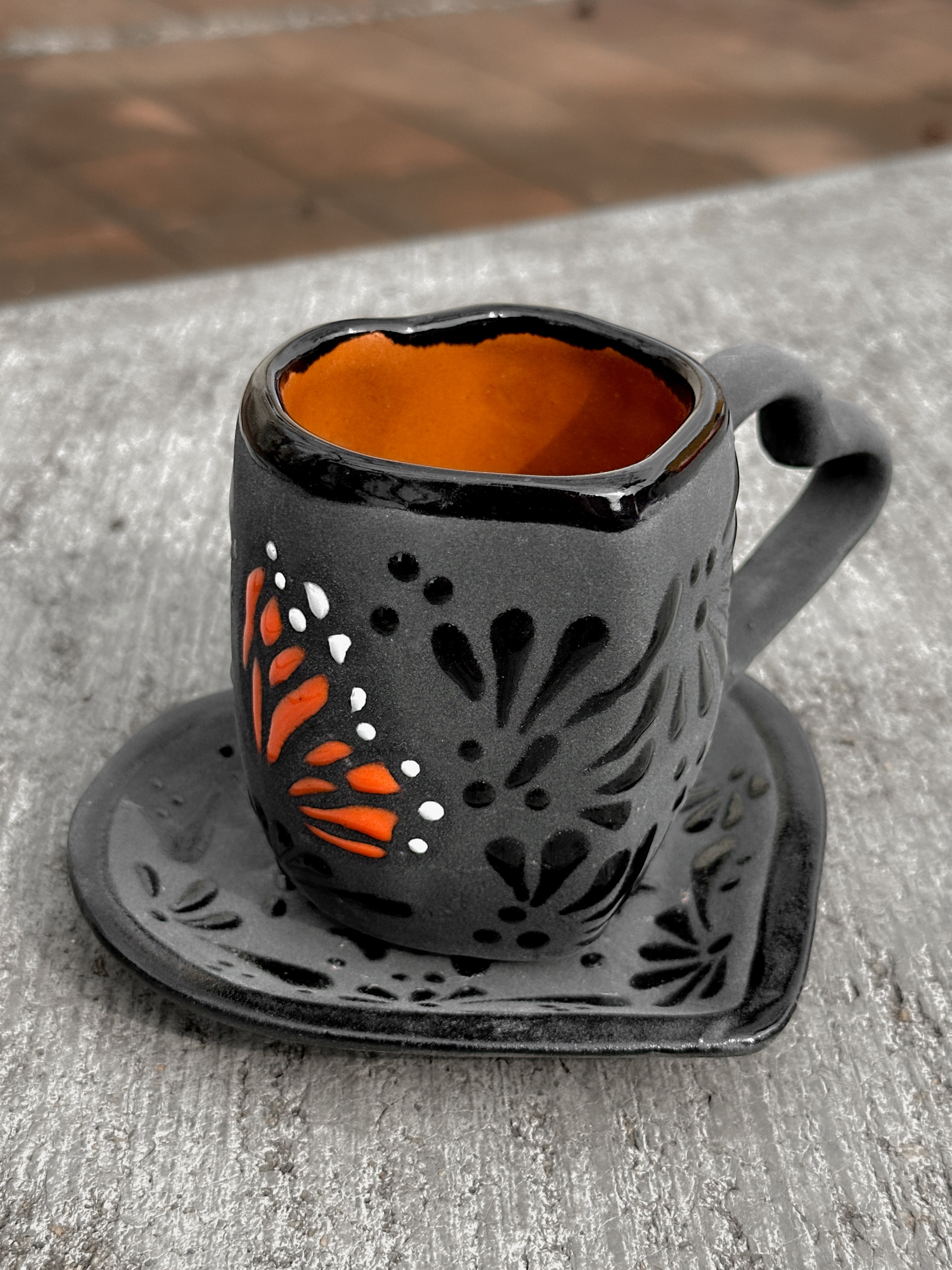 PRE-ORDER Black Butterfly Monarch Heart Plate and Mug (SHIPS IN APPROX. 6-12 WEEKS)
