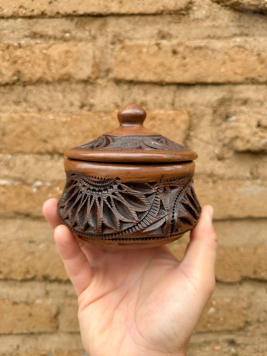 Brown Clay Sugar Bowl