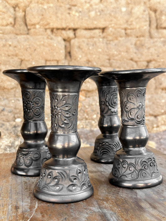 Black Clay Candlestick