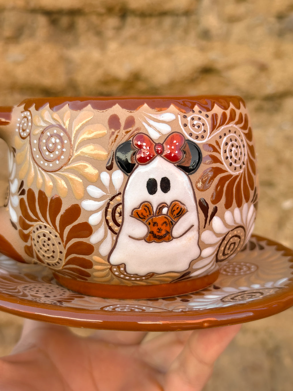 PRE-ORDER Minnie Ghost Mug And Plate Set (SHIPS IN APPROX. 6-12 WEEKS)