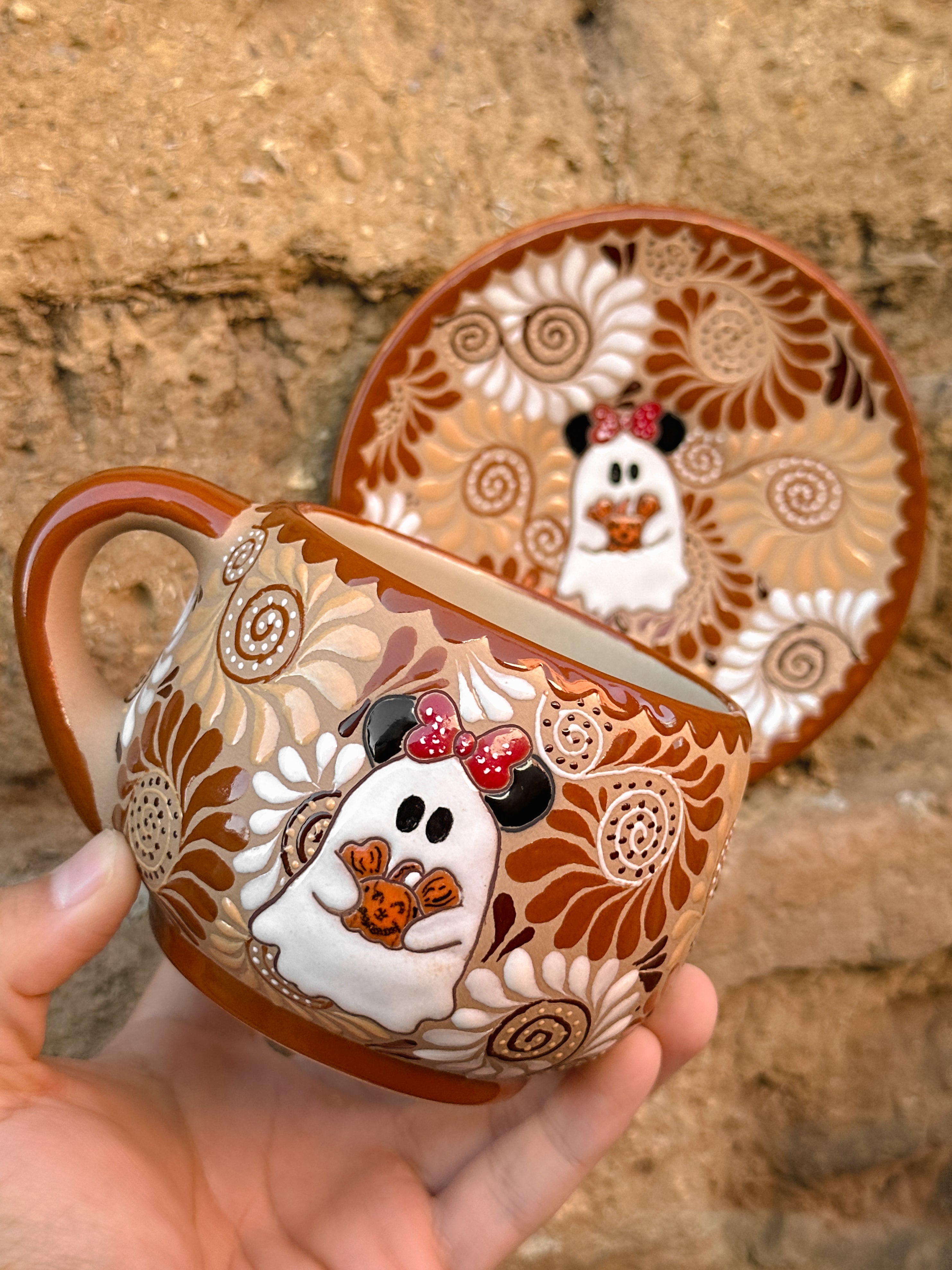 PRE-ORDER Minnie Ghost Mug And Plate Set (SHIPS IN APPROX. 6-12 WEEKS)