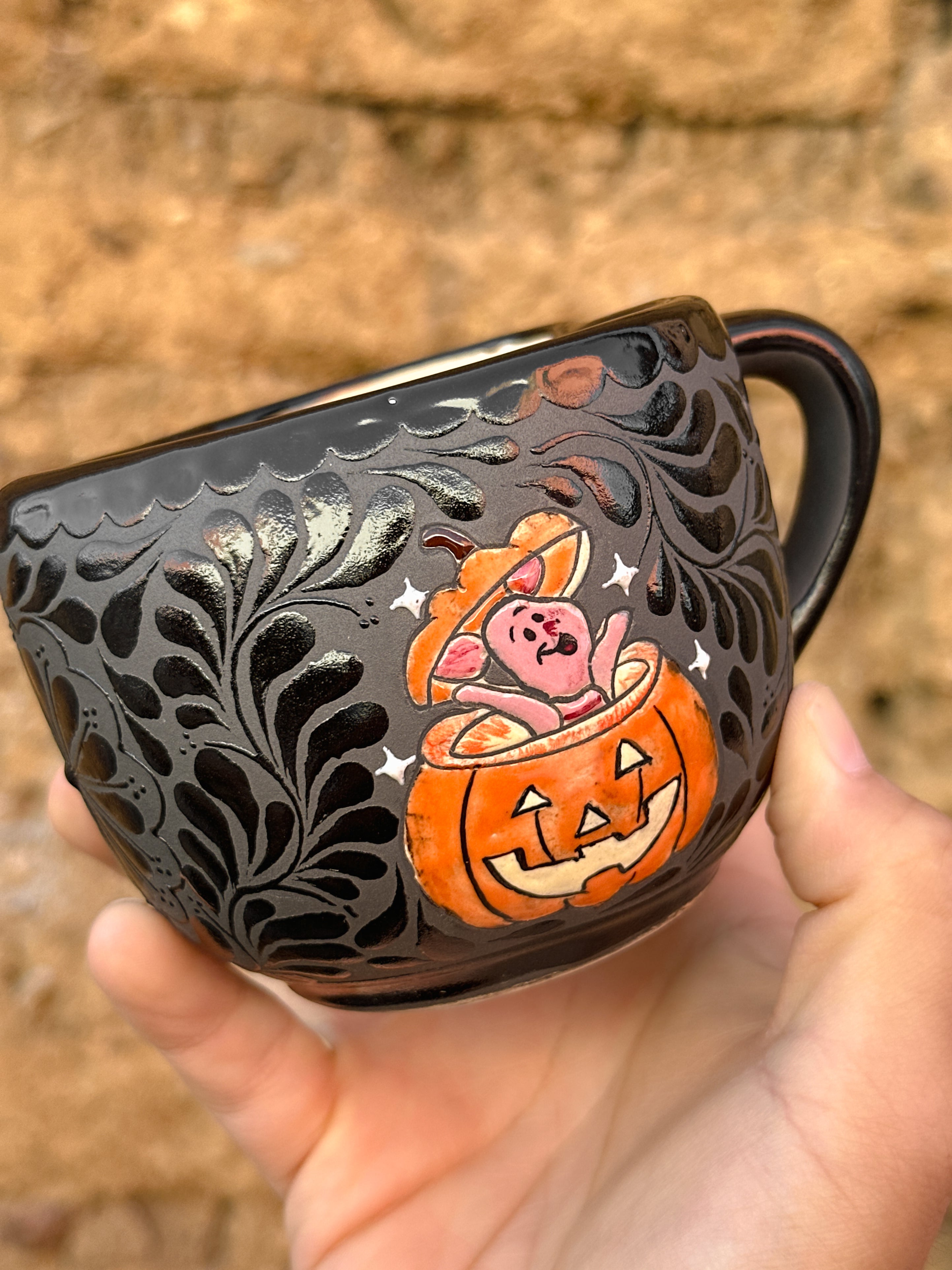 PRE-ORDER Pumpkin Piglet Mug And Plate Set (SHIPS IN APPROX. 6-12 WEEKS)