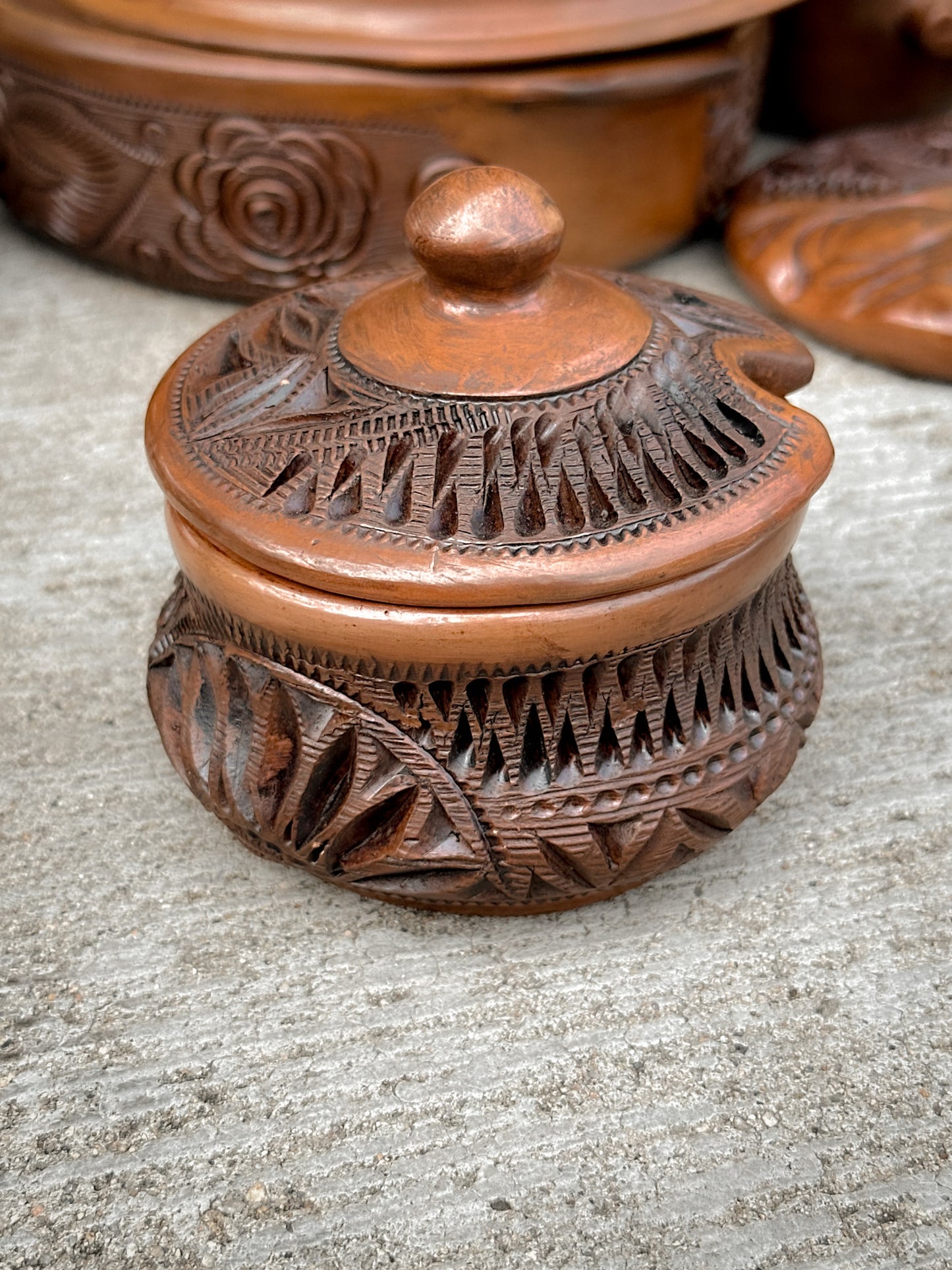 Brown Clay Sugar Bowl