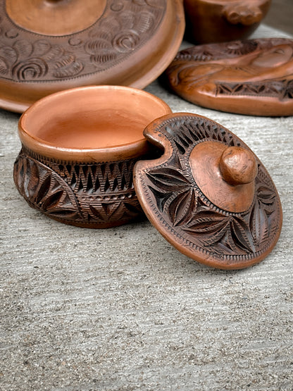 Brown Clay Sugar Bowl