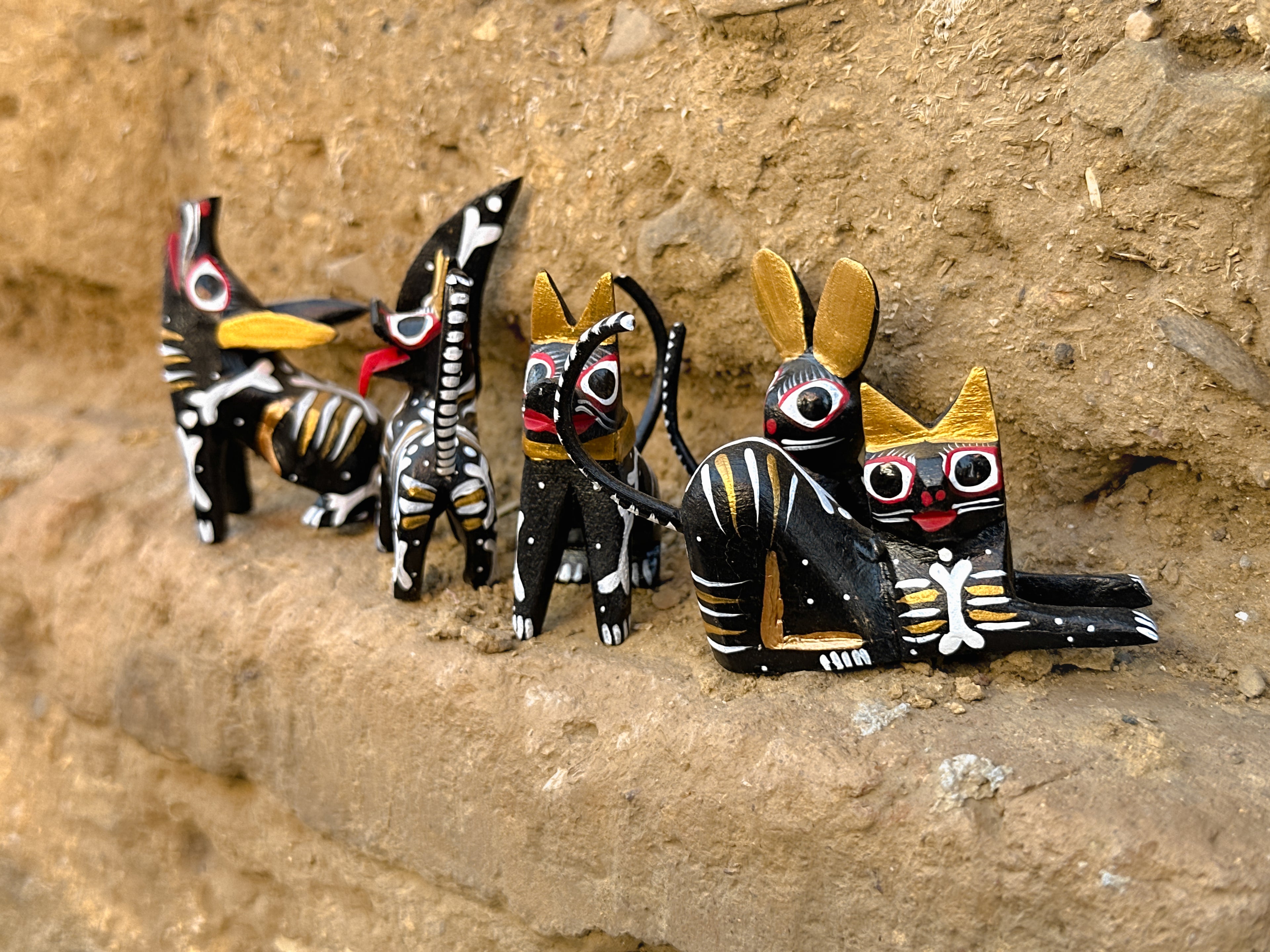 Set of 5 Day of the Dead Assorted Alebrijes