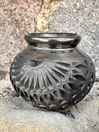 Black Clay Cantarito Vase