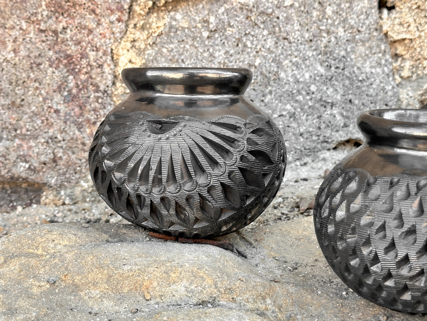 Black Clay Cantarito Vase