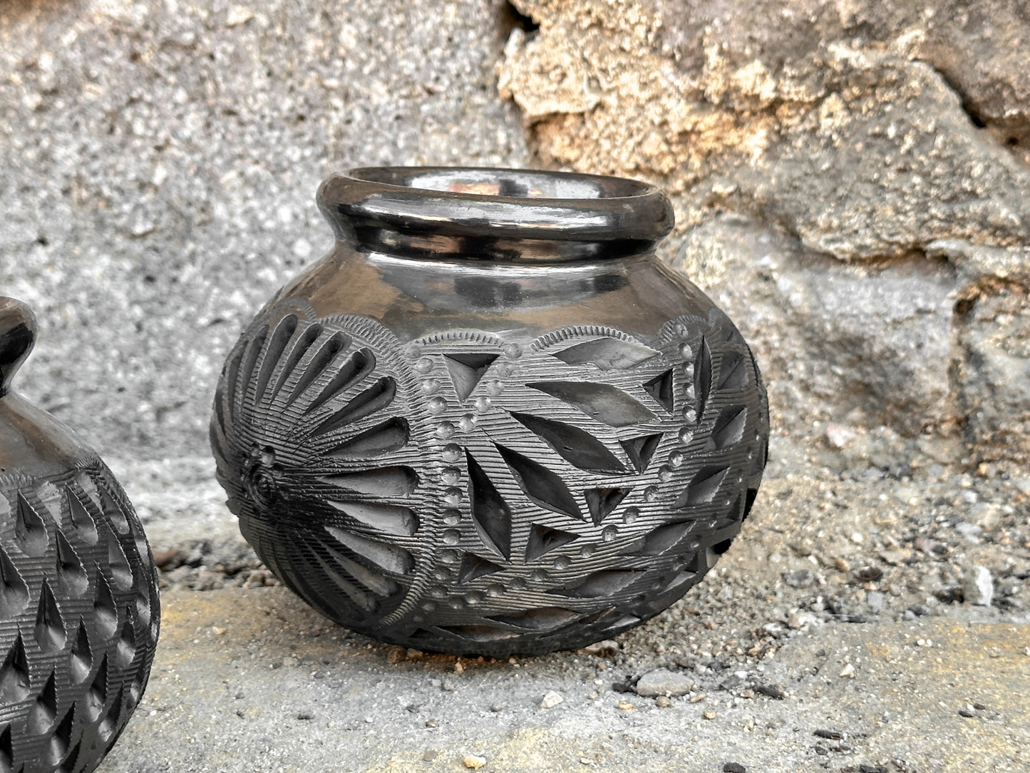 Black Clay Cantarito Vase