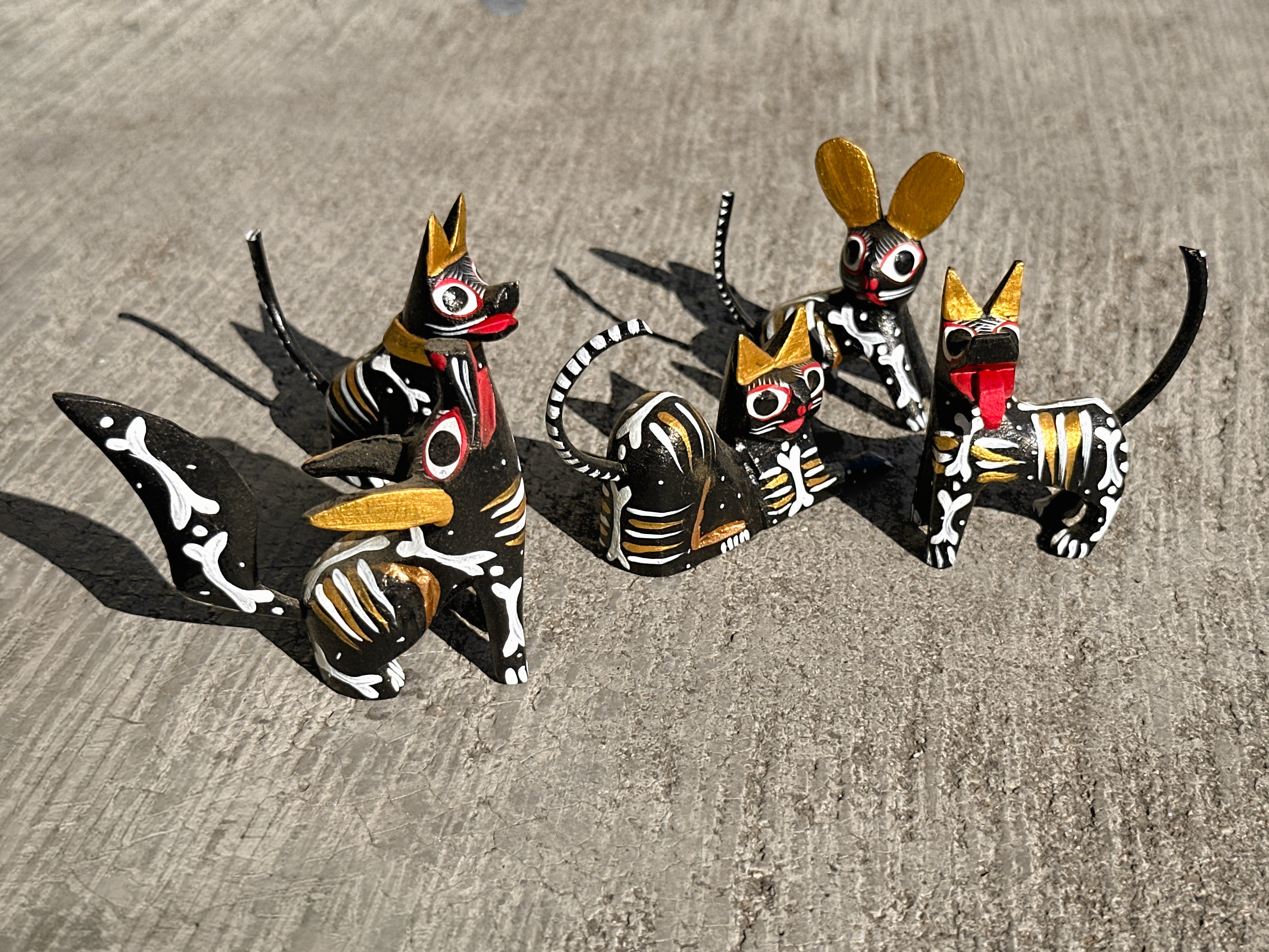 Set of 5 Day of the Dead Assorted Alebrijes