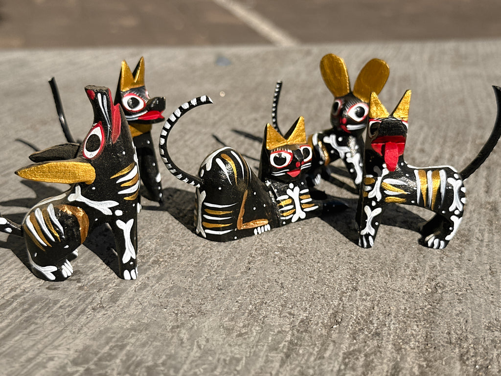 Set of 5 Day of the Dead Assorted Alebrijes