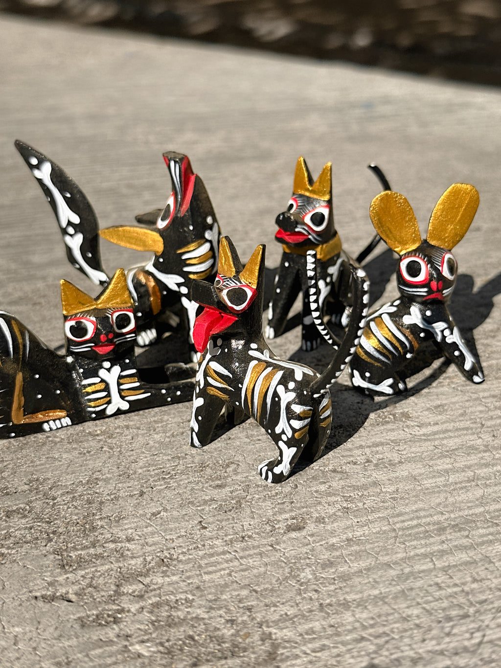 Set of 5 Day of the Dead Assorted Alebrijes