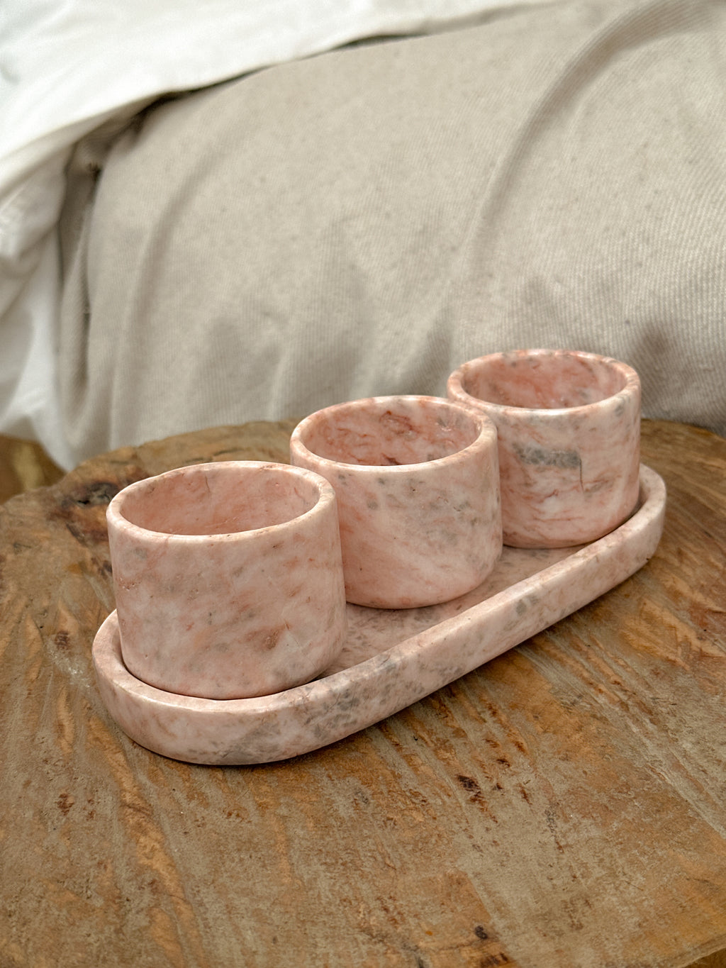 Pink Marble Sauce Dish Set