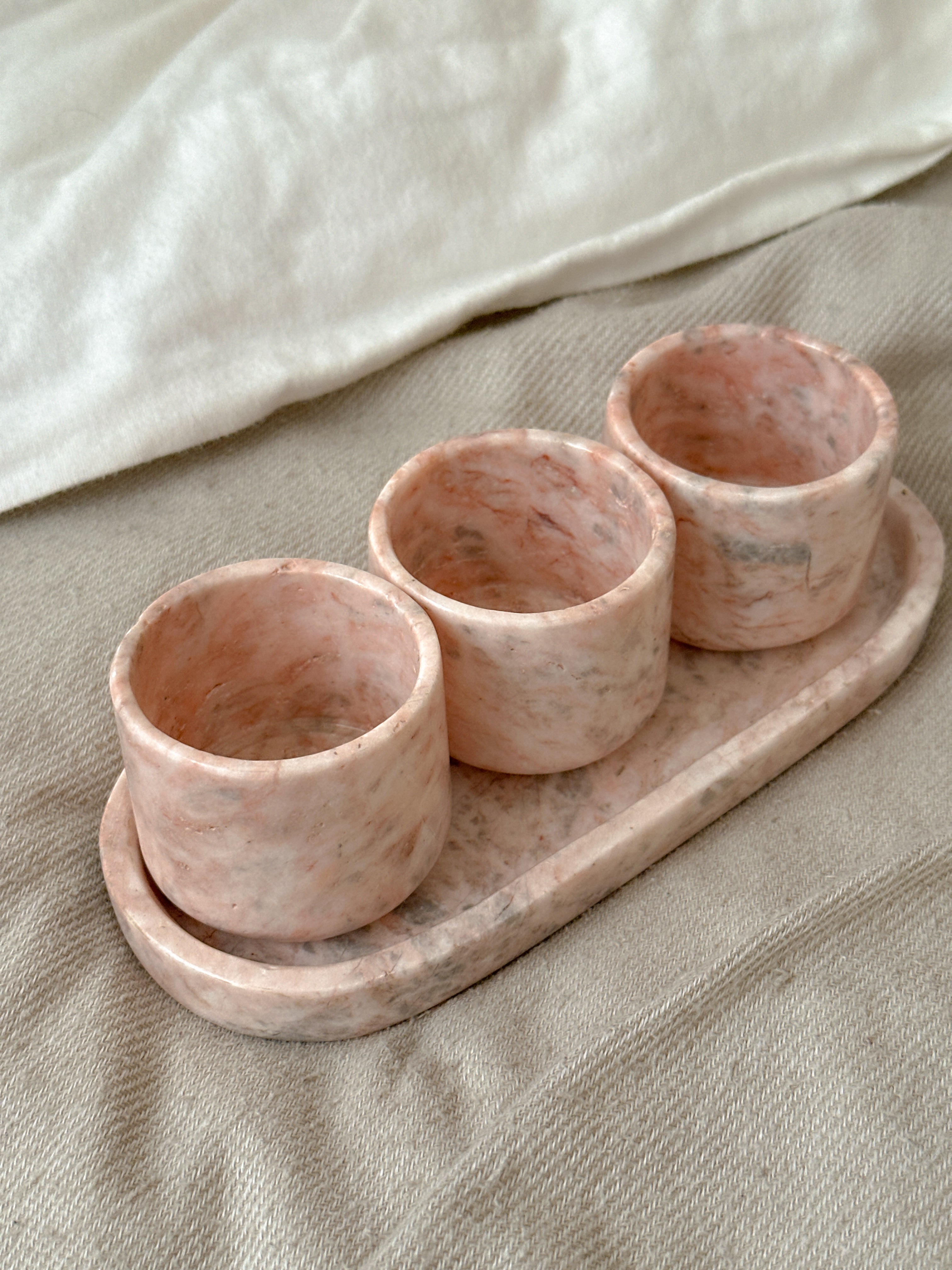 Pink Marble Sauce Dish Set