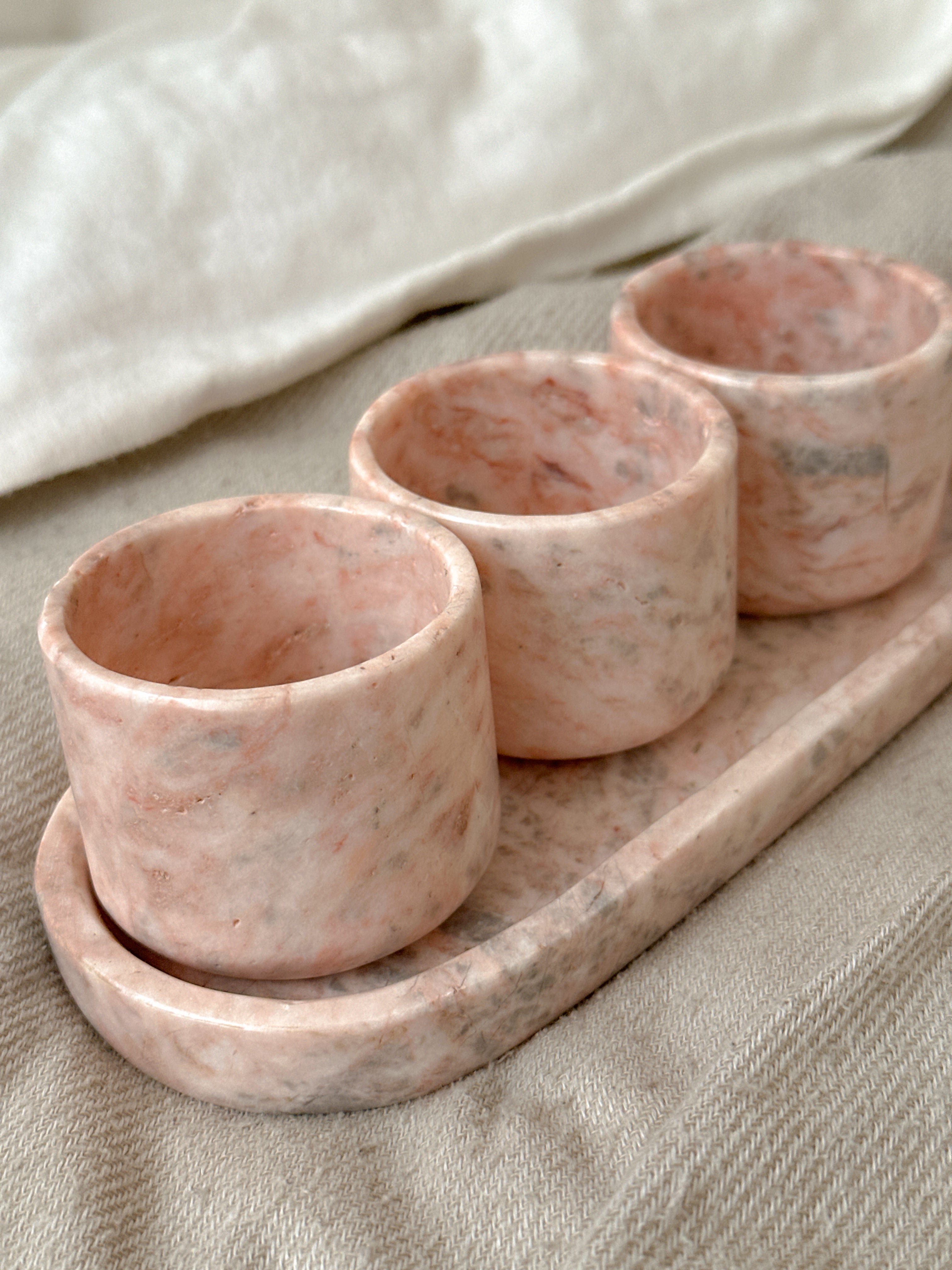 Pink Marble Sauce Dish Set