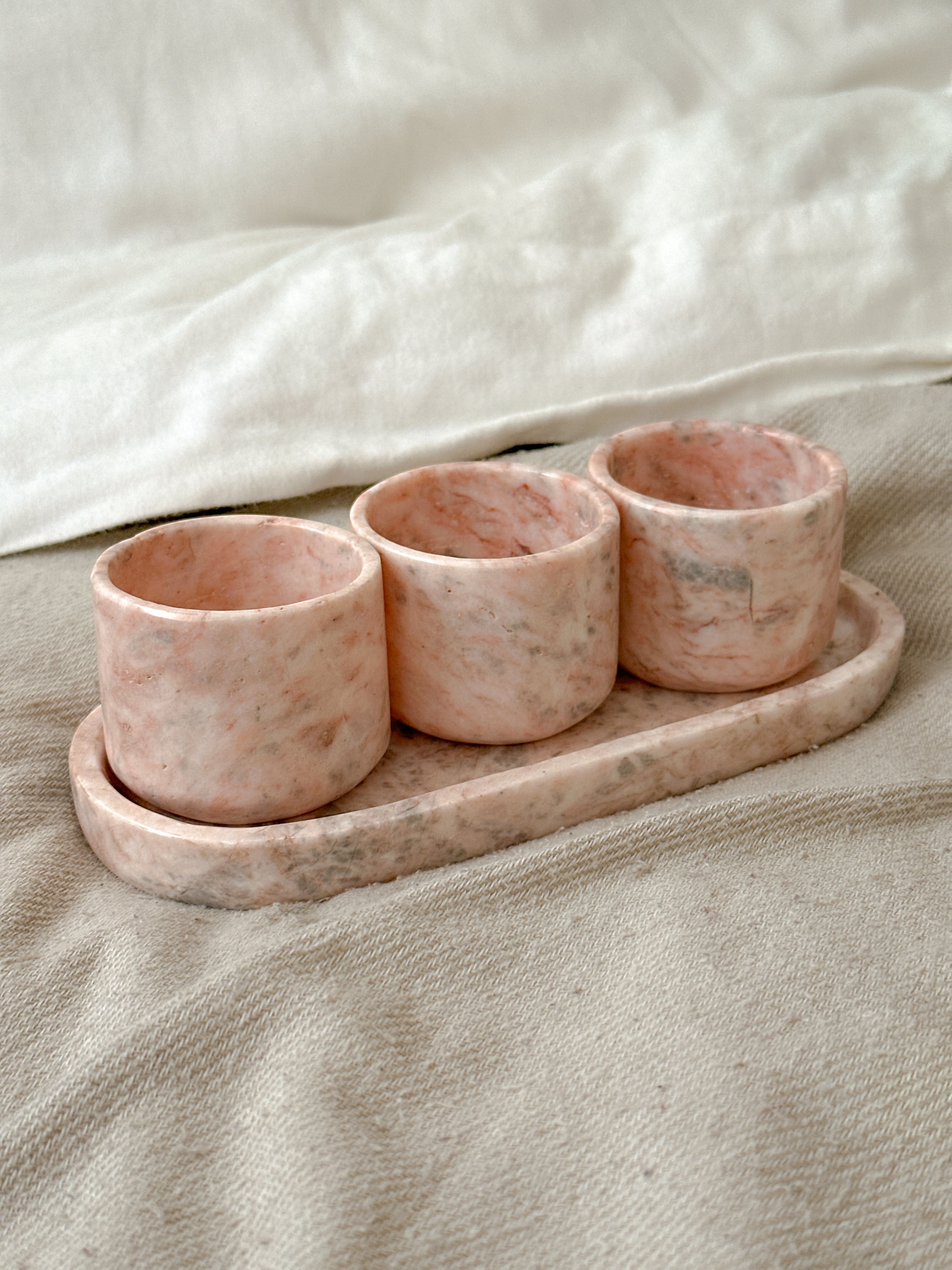 Pink Marble Sauce Dish Set
