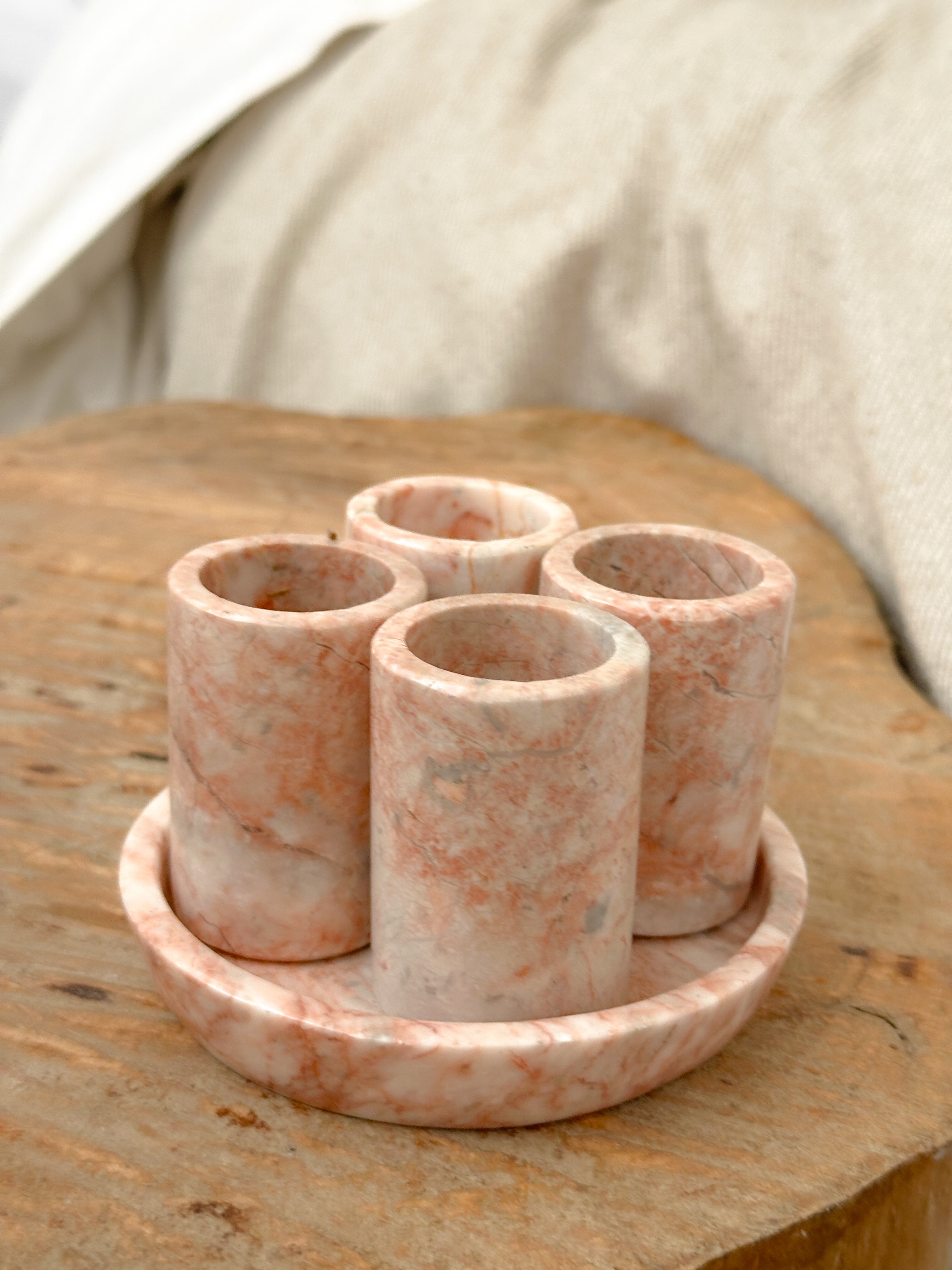 Pink Marble Tequilero Set