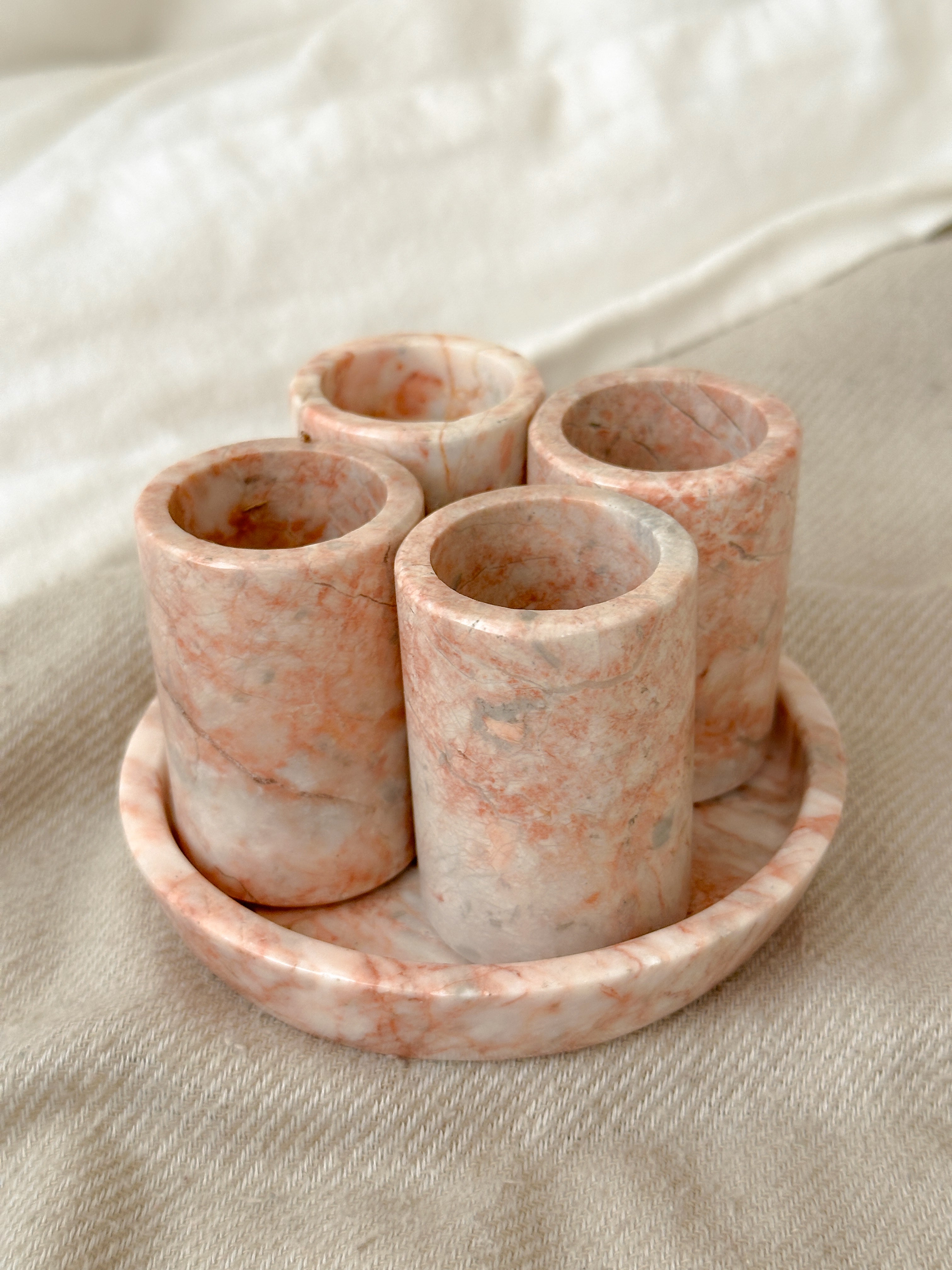 Pink Marble Tequilero Set