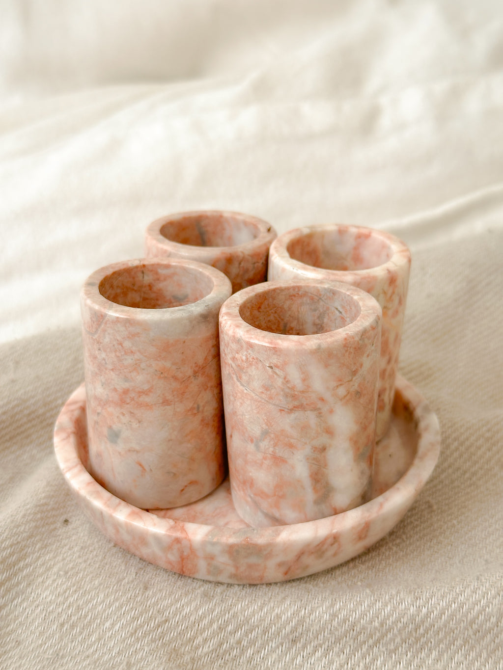 Pink Marble Tequilero Set
