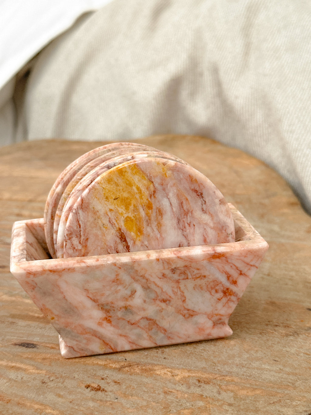 Pink Marble Coasters Set