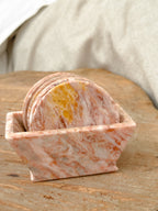 Pink Marble Coasters Set