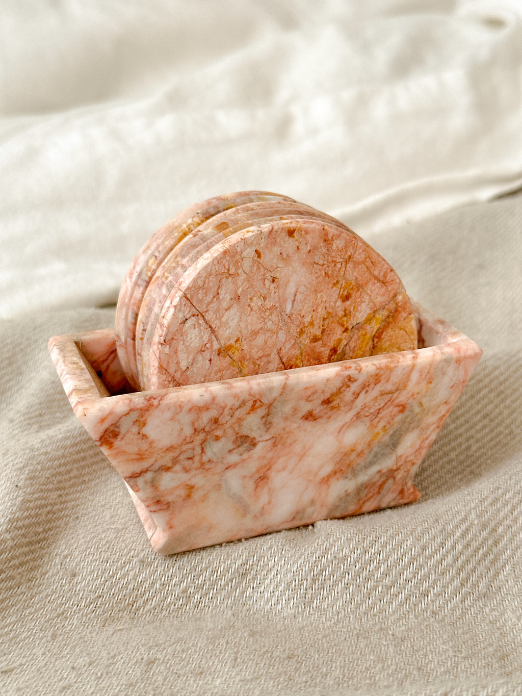 Pink Marble Coasters Set