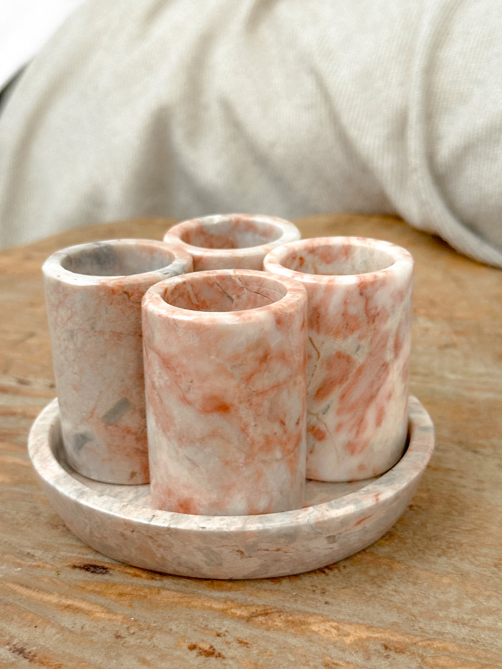 Pink Marble Tequilero Set