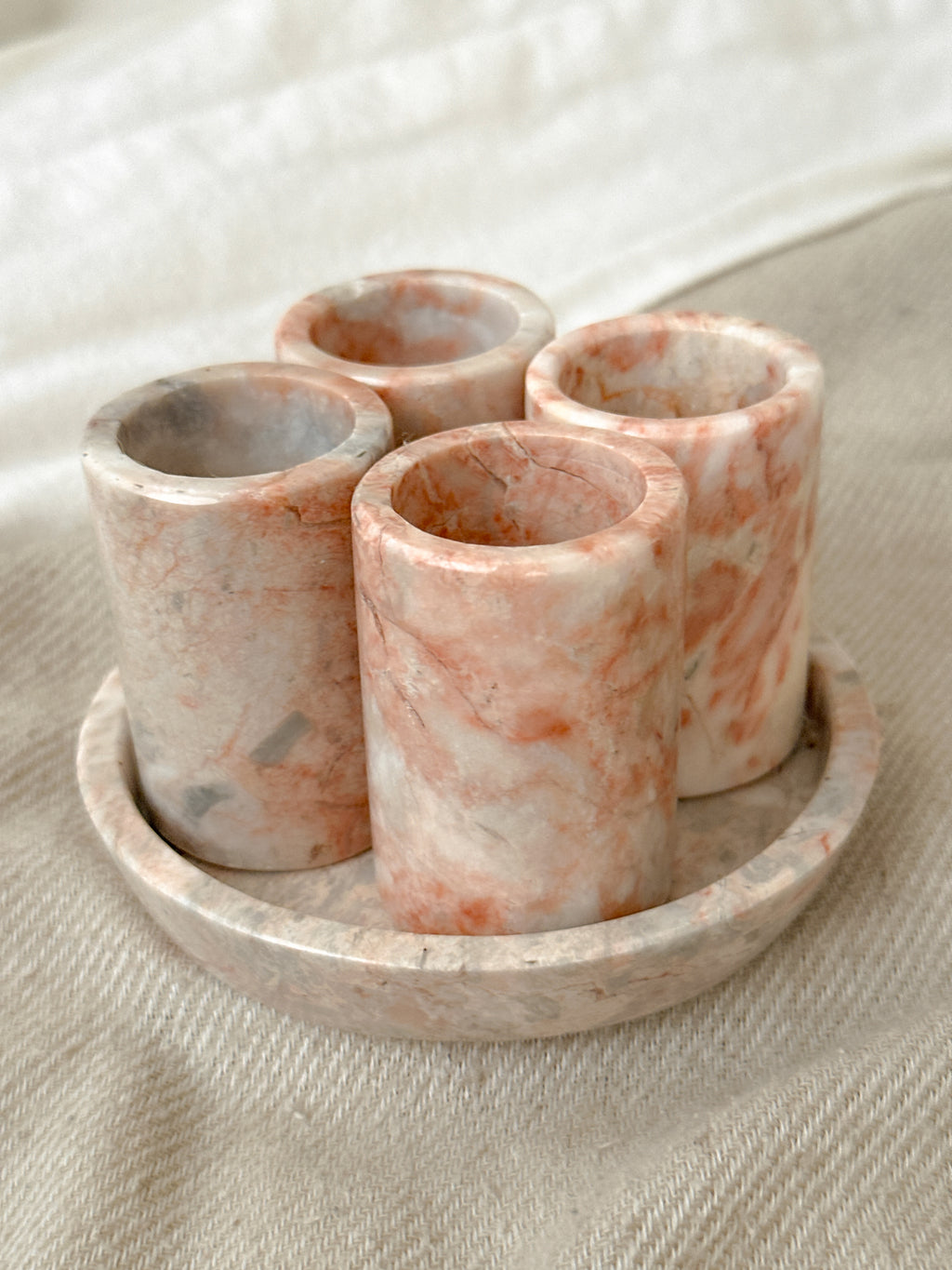 Pink Marble Tequilero Set
