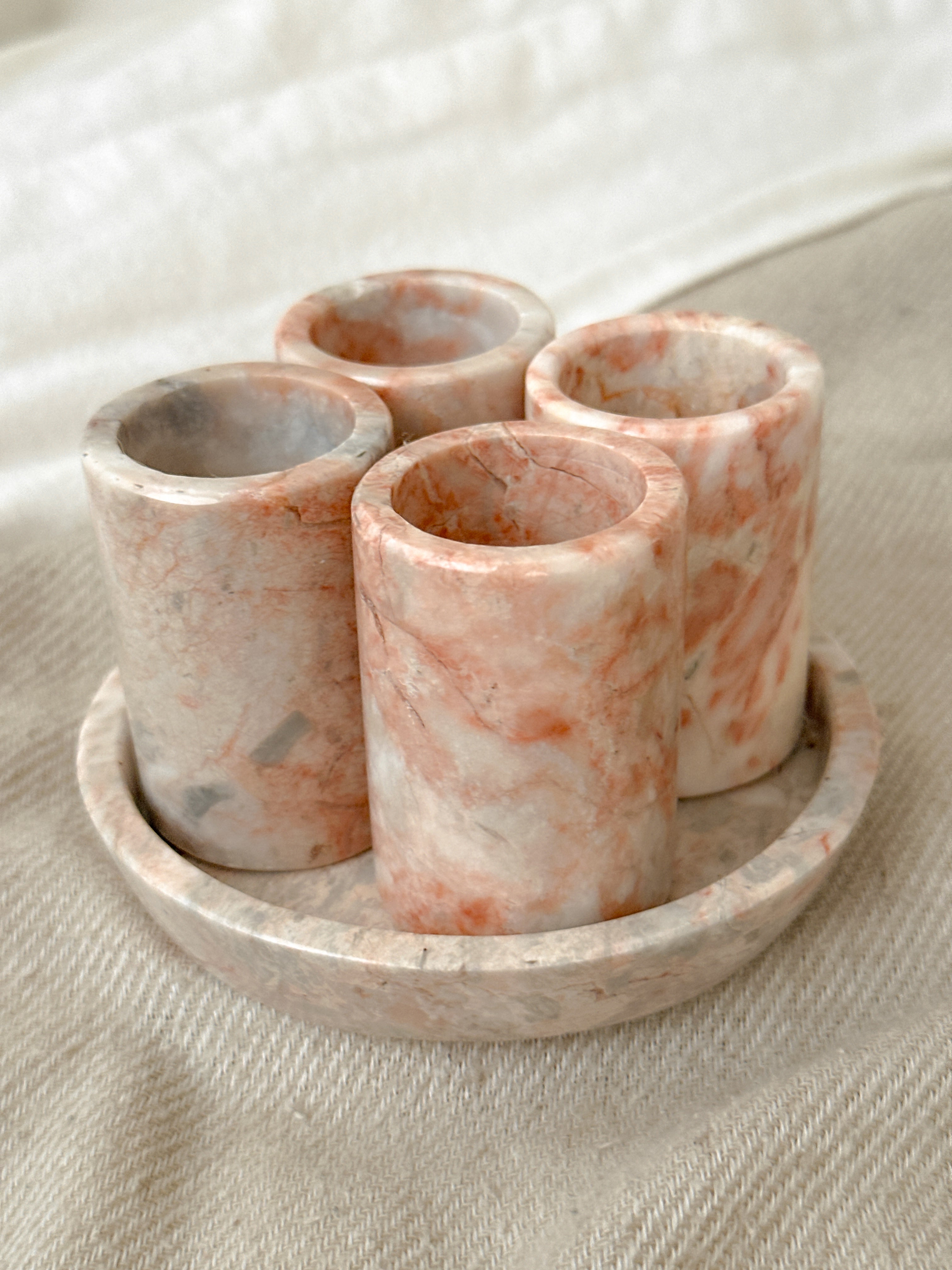 Pink Marble Tequilero Set