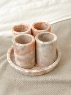 Pink Marble Tequilero Set