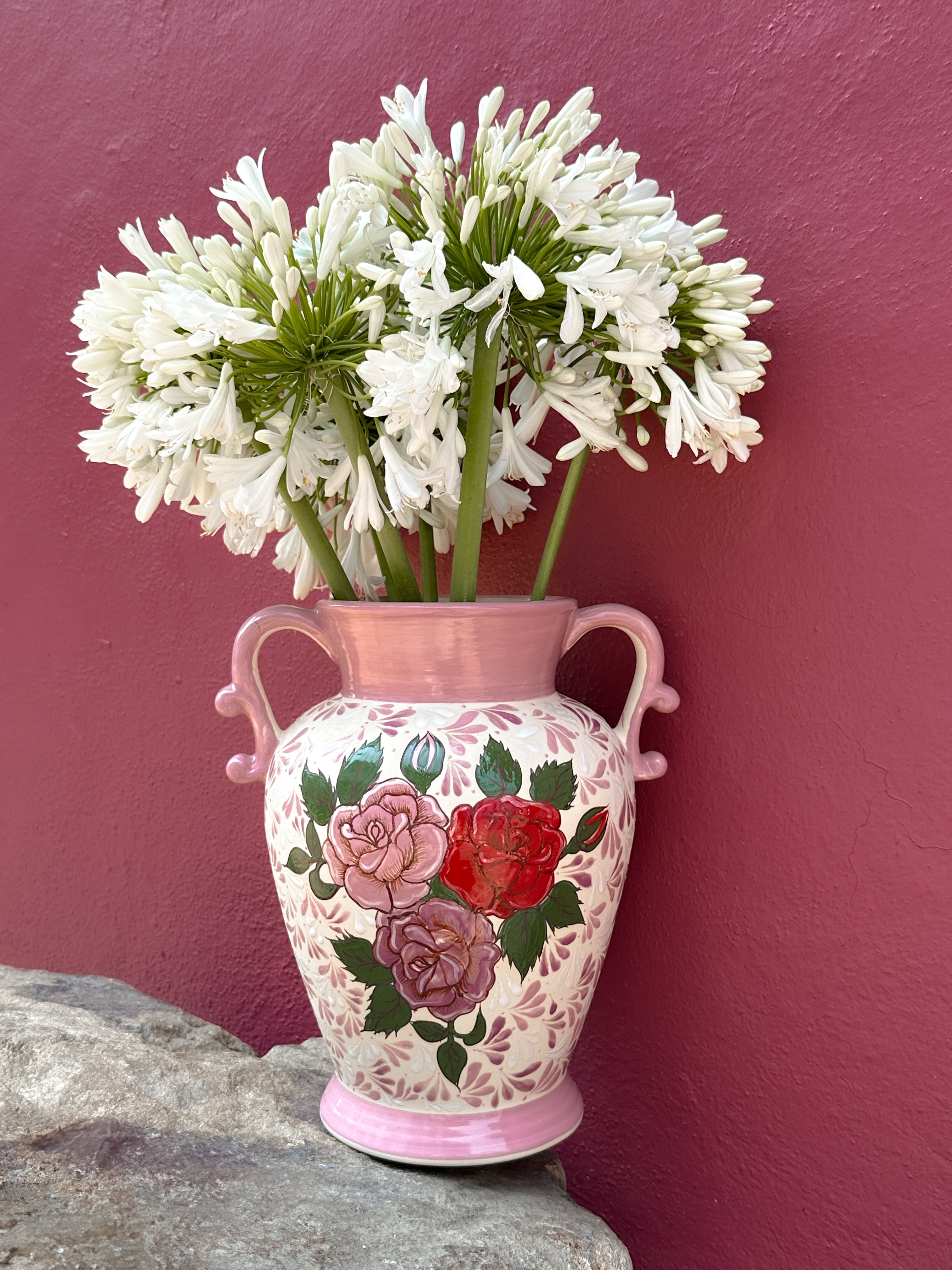 PRE-ORDER Roses Flower Vase  (SHIPS IN APPROX. 6-12 WEEKS)