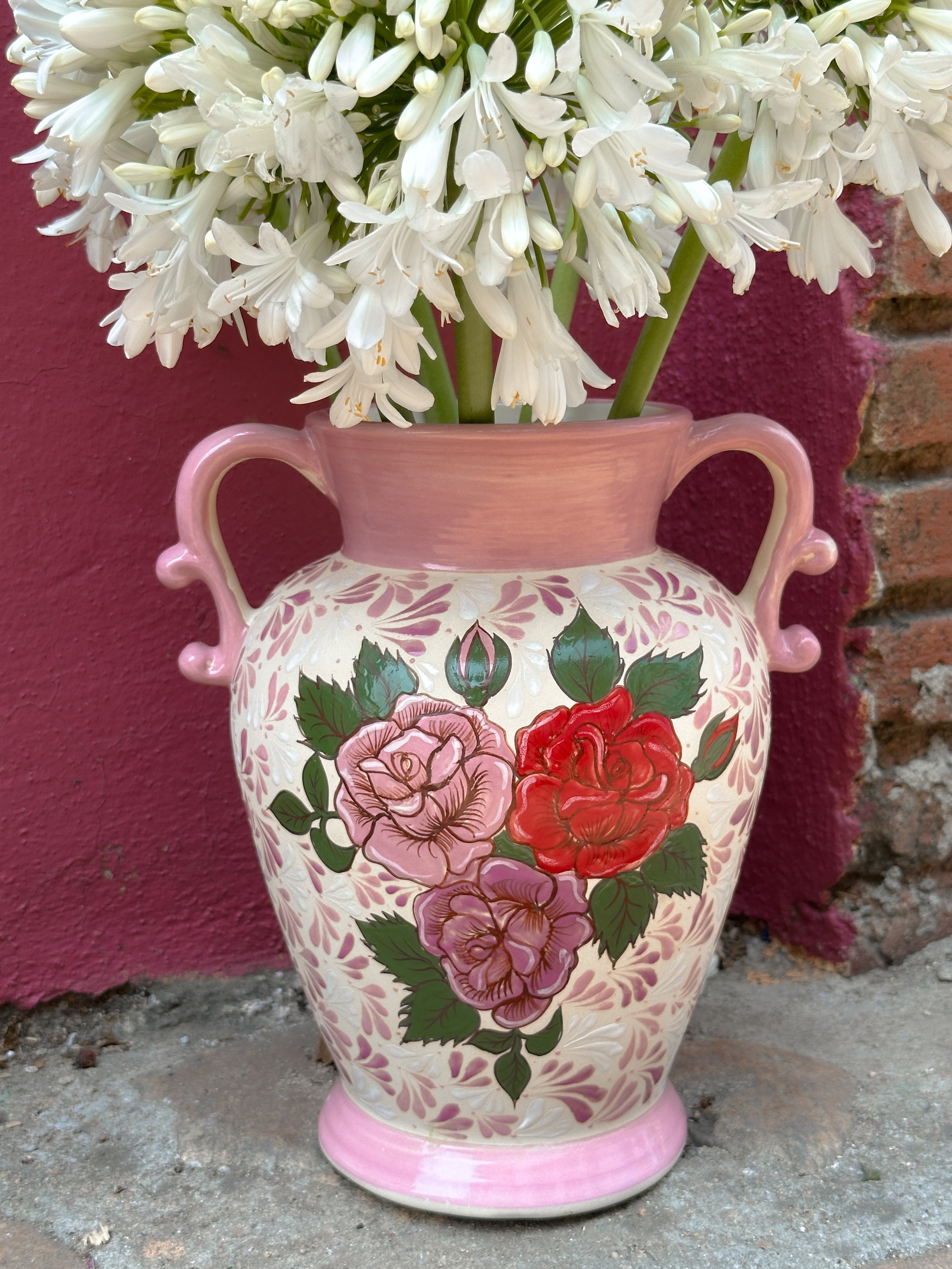 PRE-ORDER Roses Flower Vase  (SHIPS IN APPROX. 6-12 WEEKS)