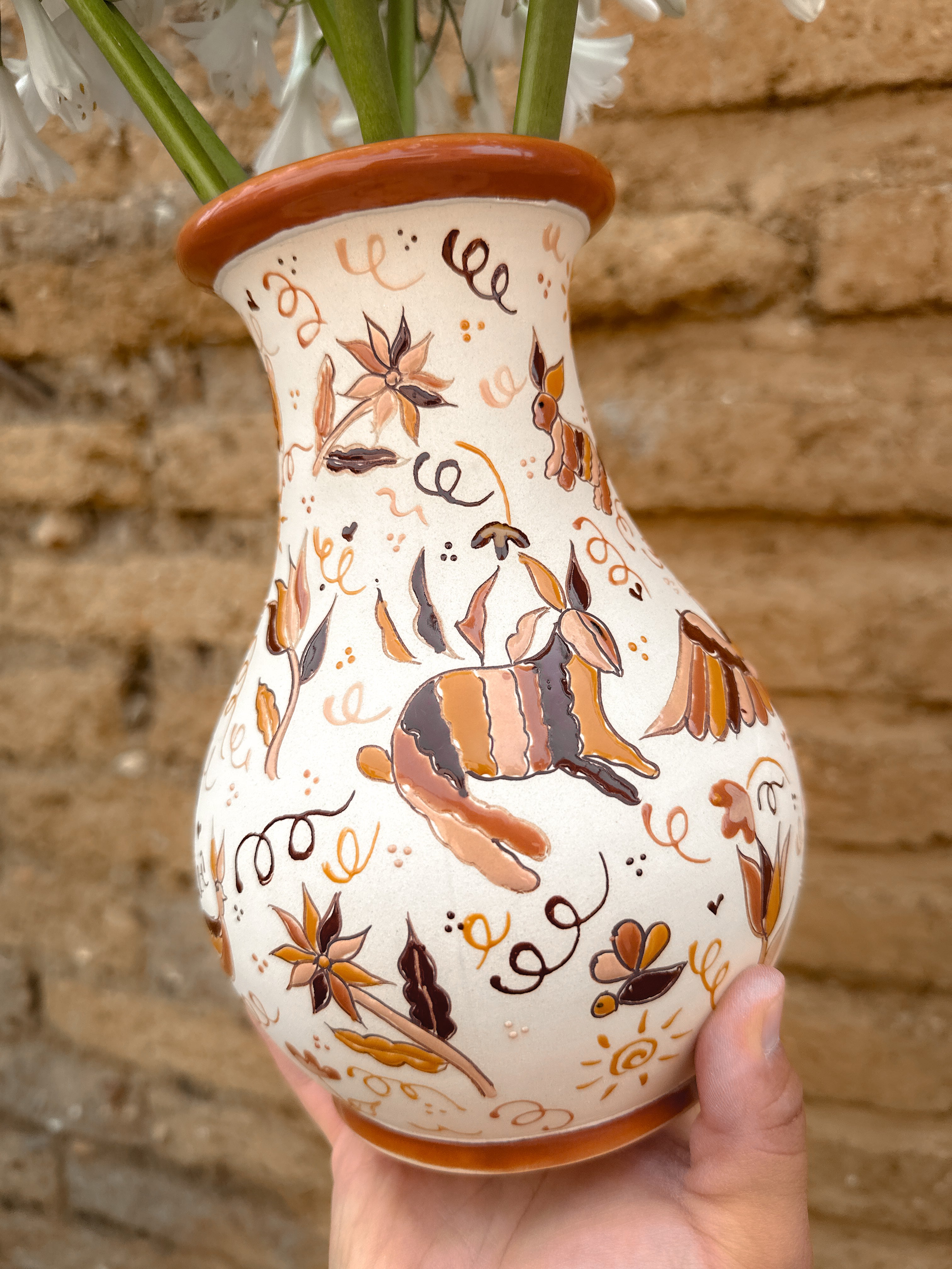 PRE-ORDER Otomi Flower Vase (SHIPS IN APPROX. 6- 12 WEEKS)