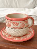 PRE-ORDER Raíces Pink Mug And Plate Set (SHIPS IN APPROX. 6-12 WEEKS)