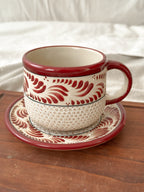 PRE-ORDER Raíces Red Wine Mug And Plate Set (SHIPS IN APPROX. 6-12 WEEKS)