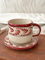 PRE-ORDER Raíces Red Wine Mug And Plate Set (SHIPS IN APPROX. 6-12 WEEKS)