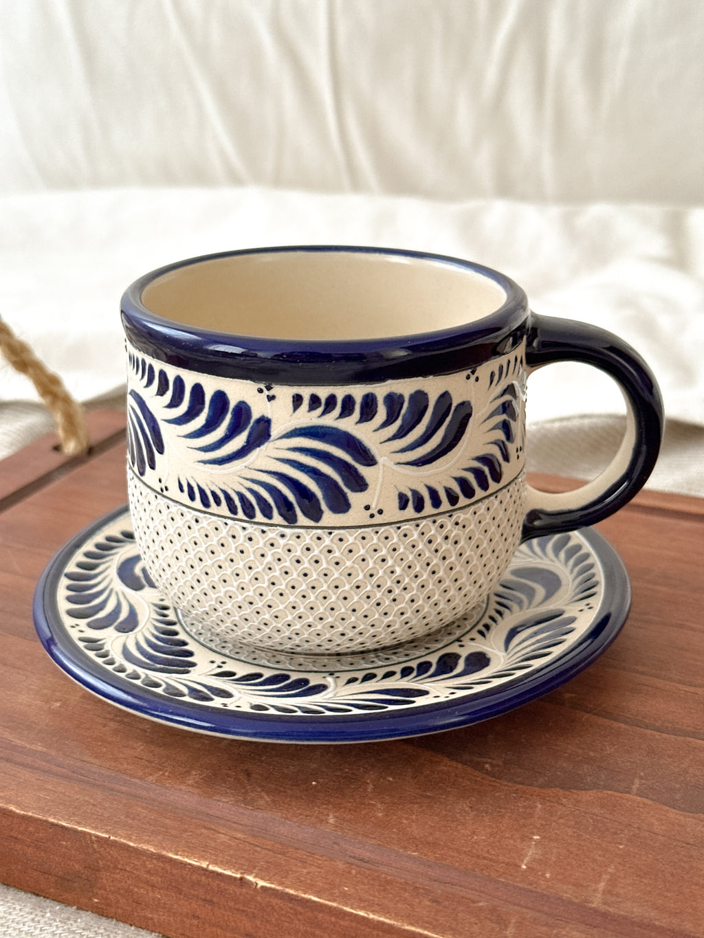 PRE-ORDER Raíces Blue Mug And Plate Set (SHIPS IN APPROX. 6-12 WEEKS)