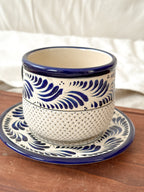 PRE-ORDER Set of 4 Raíces Blue Mug And Plate  (SHIPS IN APPROX. 6-12 WEEKS)