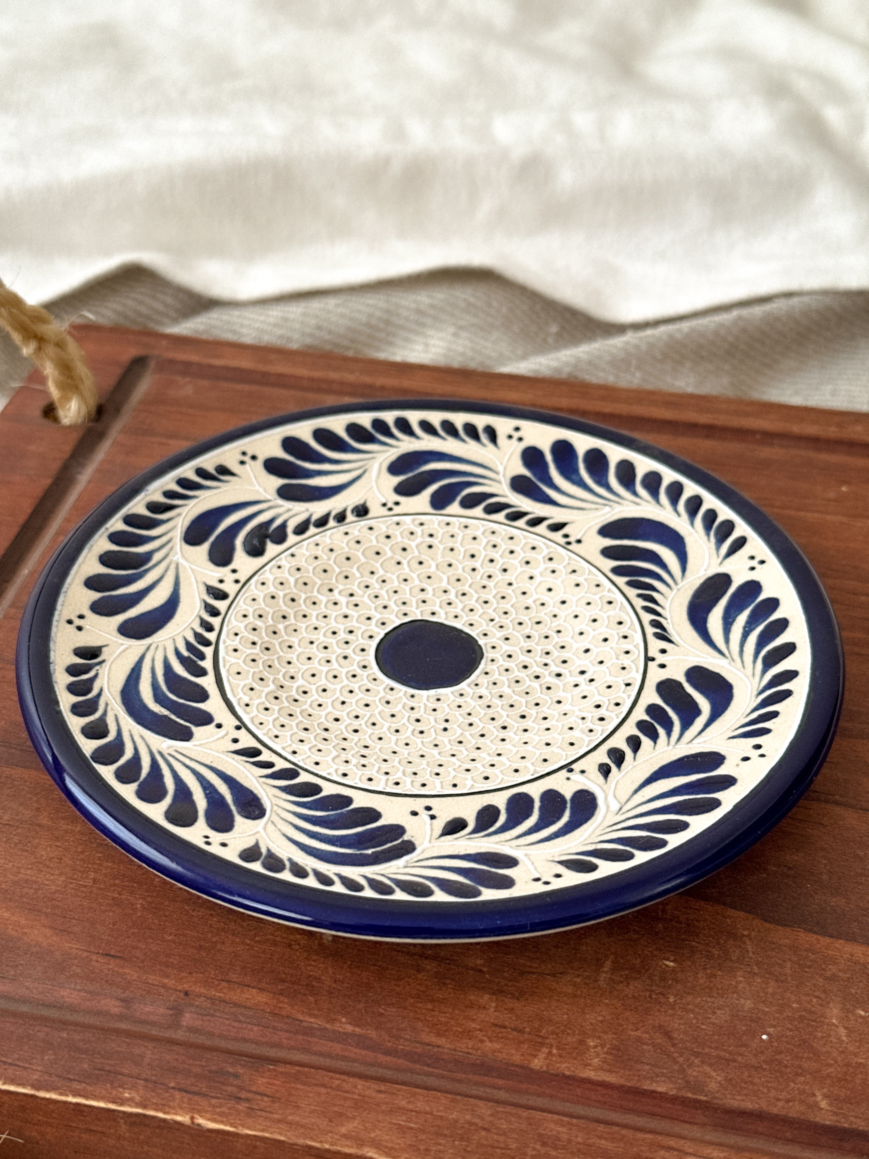 PRE-ORDER Raíces Blue Dessert Plate (SHIPS IN APPROX. 6-12 WEEKS)