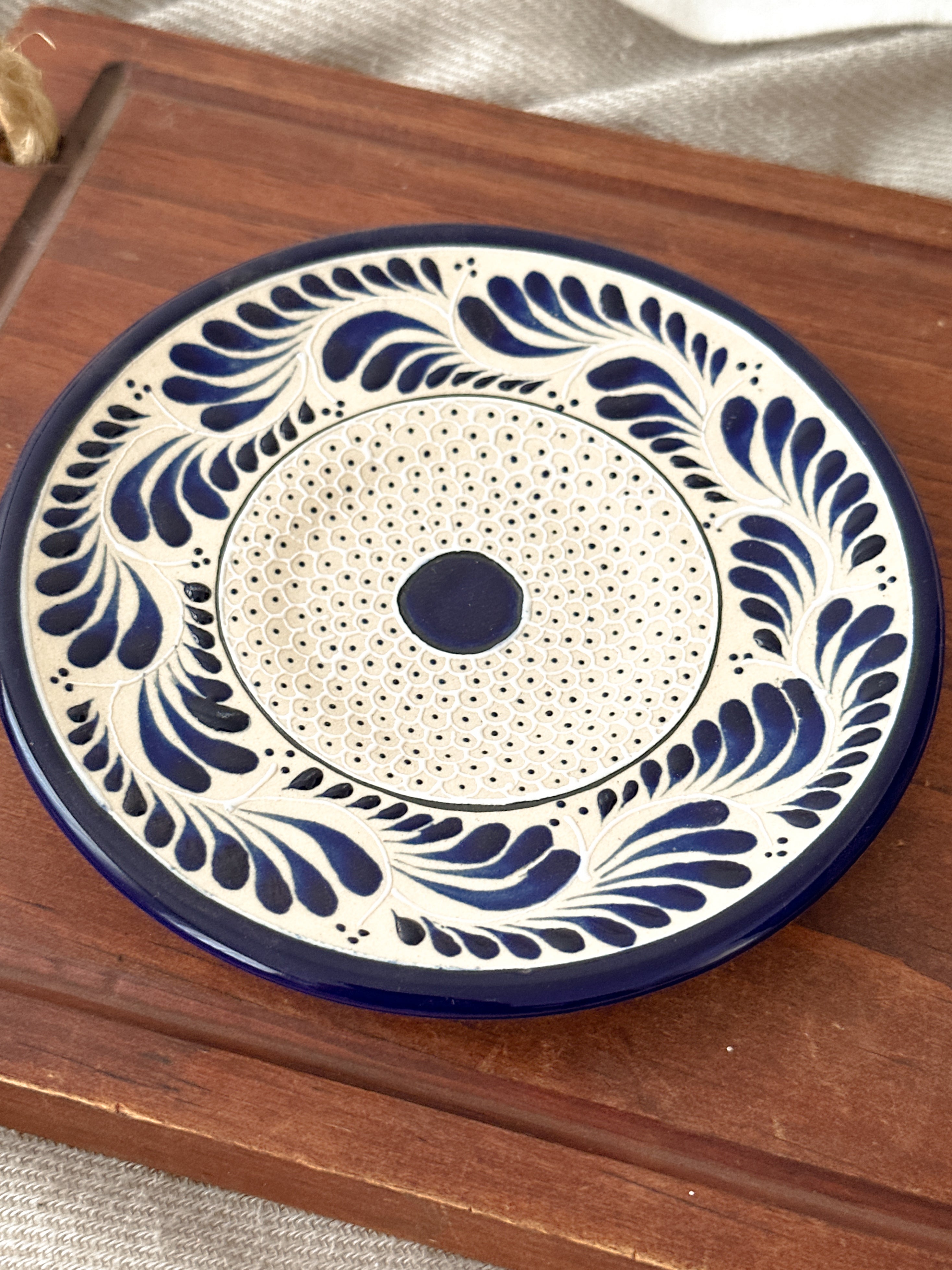 PRE-ORDER Raíces Blue Dessert Plate (SHIPS IN APPROX. 6-12 WEEKS)