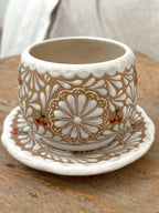 PRE-ORDER Brown Cherry Mug And Plate Set (SHIPS IN APPROX. 6-12 WEEKS)