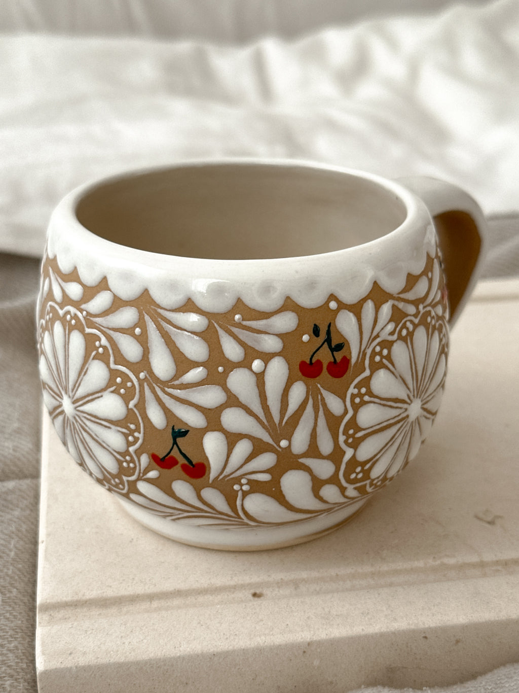 PRE-ORDER Brown Cherry Mug (SHIPS IN APPROX. 6-12 WEEKS)