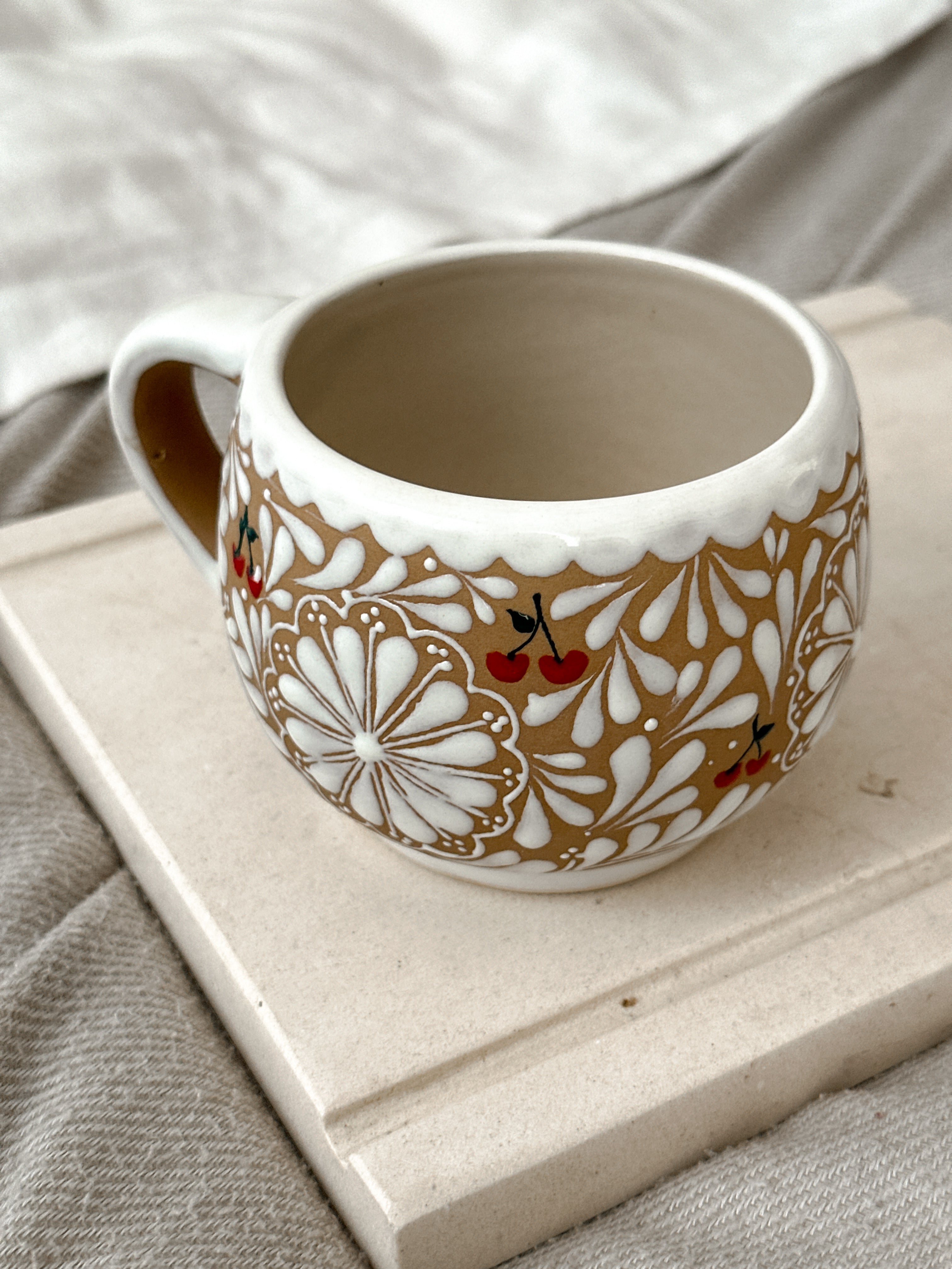 PRE-ORDER Brown Cherry Mug (SHIPS IN APPROX. 6-12 WEEKS)
