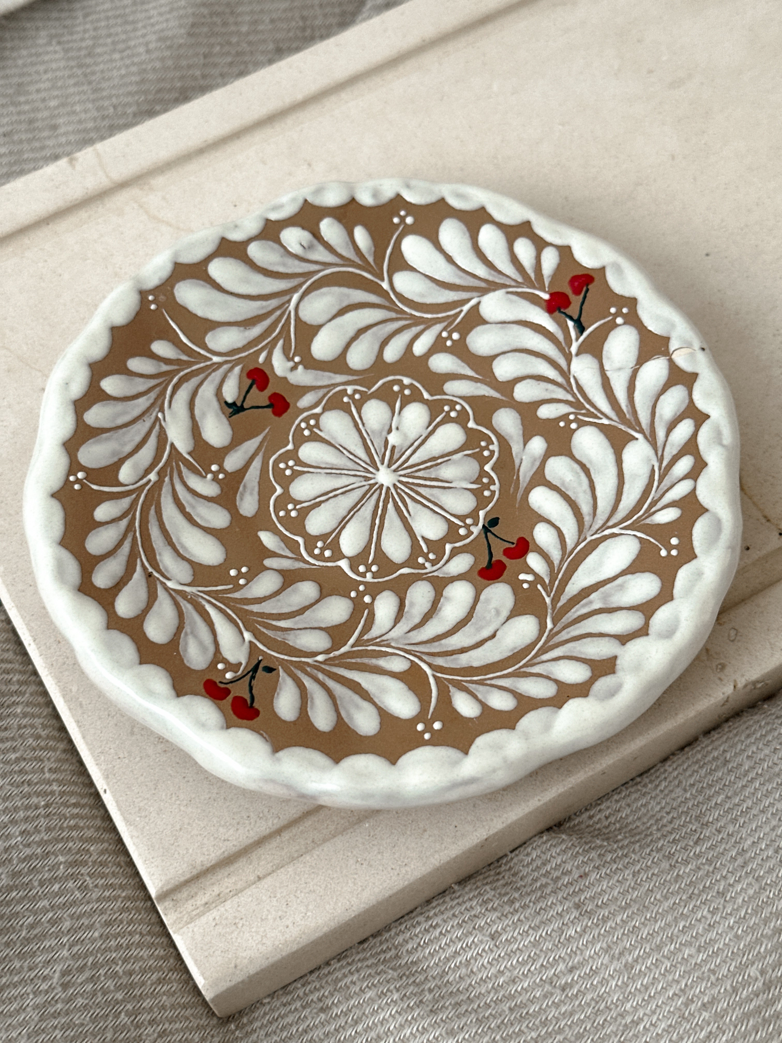 PRE-ORDER Brown Cherry Desert Plate (SHIPS IN APPROX. 6-12 WEEKS)