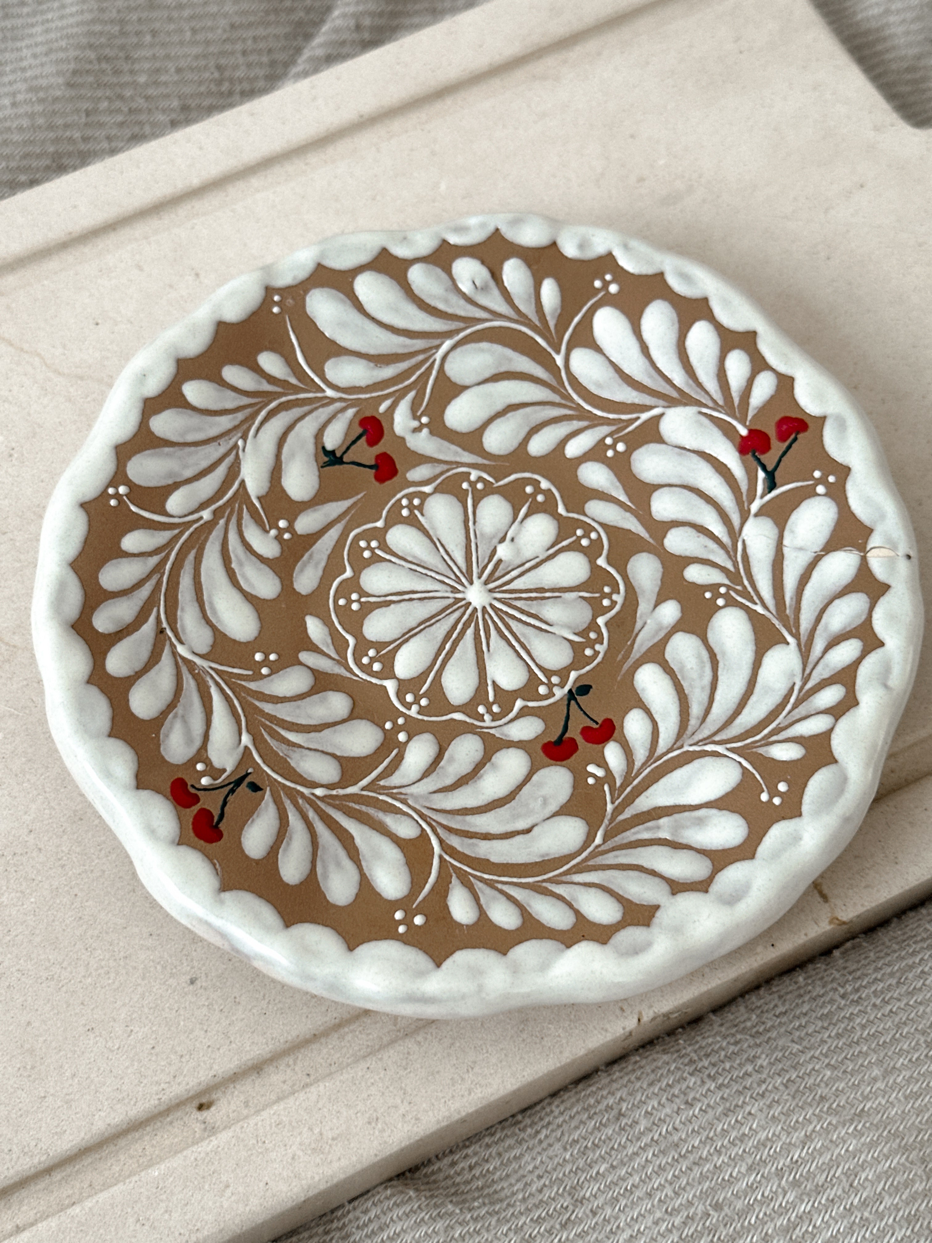 PRE-ORDER Brown Cherry Desert Plate (SHIPS IN APPROX. 6-12 WEEKS)